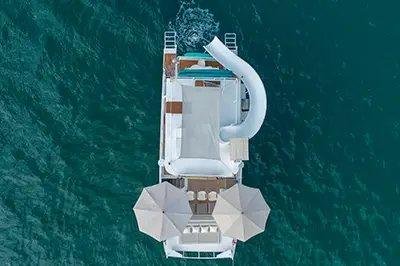 The water slide seen from above